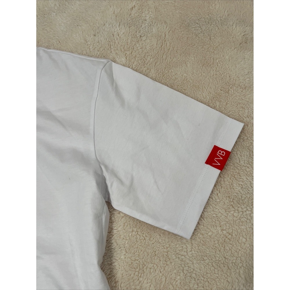 NWT $195 VICTORIA BECKHAM Organic Cotton-jersey T-Shirt Striped Neckline/XS - Picture 4 of 7
